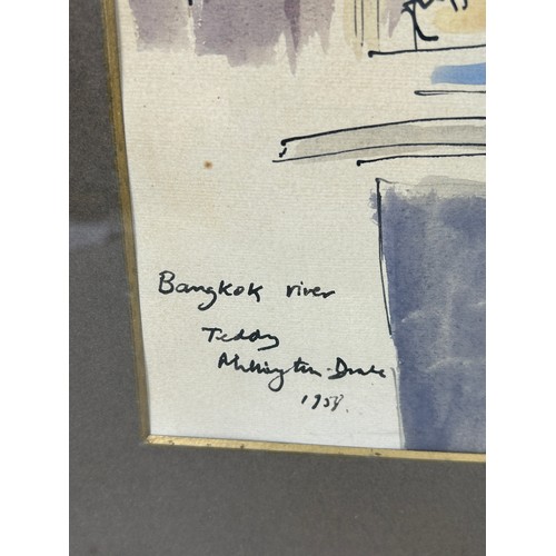 288 - TEDDY MILINGTON-DRAKE (1932-1994): A WATERCOLOUR DEPICTING BANGKOK, THAILAND, 

Signed and dated 195... 