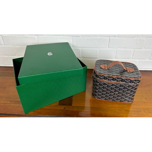 193A - A GOYARD MUSE VANITY CASE IN BLACK AND TAN, 

With box.