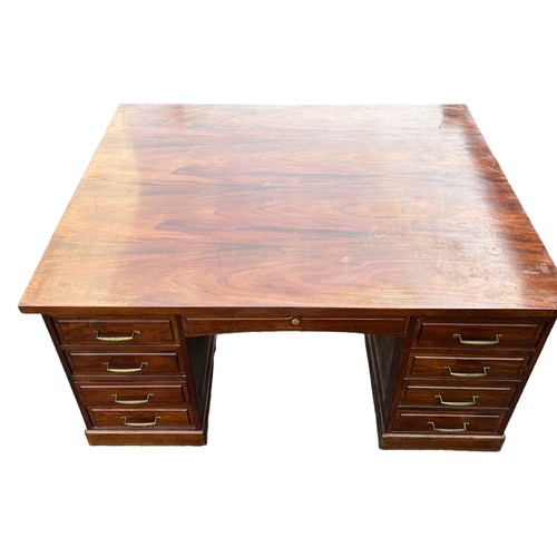 416 - A LARGE PARTNERS DESK,

159cm x 130cm x 78cm