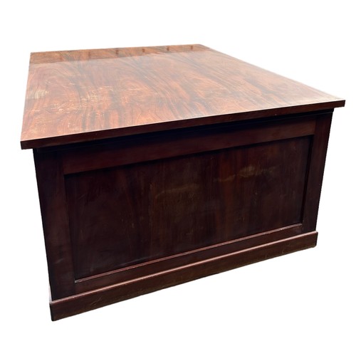 416 - A LARGE PARTNERS DESK,

159cm x 130cm x 78cm