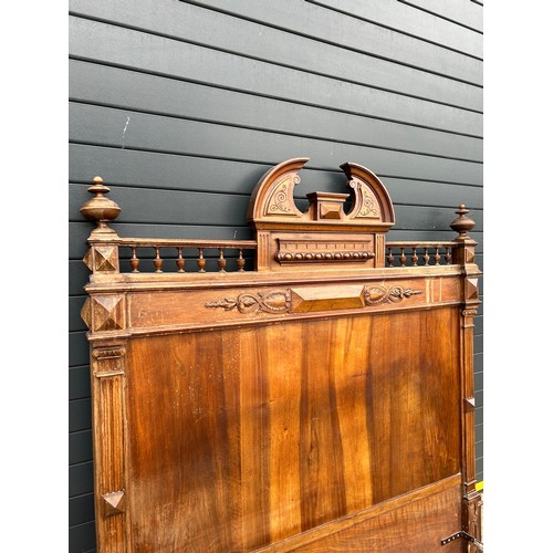 446 - A LARGE VICTORIAN BED, 

Headboard 166cm x 146cm