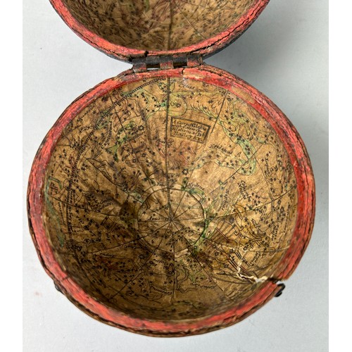 110B - POCKET GLOBE: A CORRECT POCKET GLOBE WITH NEW INSTALLATIONS BY HALLEY AND CO CIRCA LATE 18TH CENTURY... 