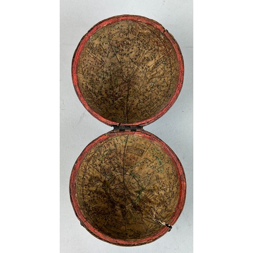 110B - POCKET GLOBE: A CORRECT POCKET GLOBE WITH NEW INSTALLATIONS BY HALLEY AND CO CIRCA LATE 18TH CENTURY... 