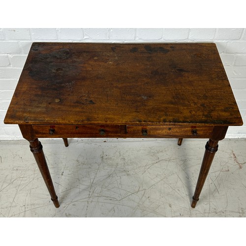 428 - A 19TH CENTURY MAHOGANY WRITING TABLE,

79cm x 70cm x 45cm