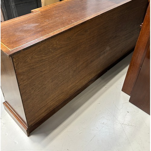 459A - A REPRODUCTION BREAKFRONT SIDEBOARD WITH BRASS INLAY,

183cm x 46cm x 84cm