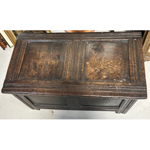 459B - AN OAK COFFER PROBABLY 17TH OR 18TH CENTURY, 

92cm x 50cm x 51cm