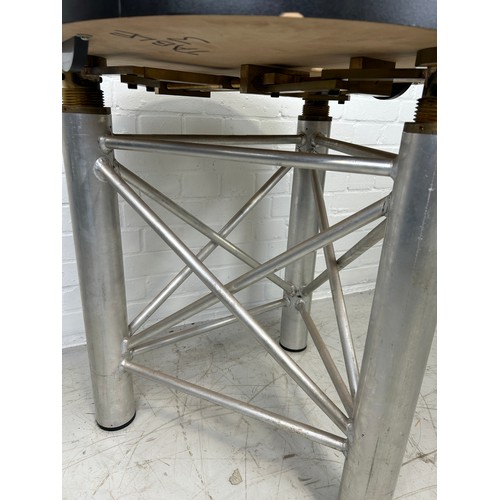 607 - A LARGE TRIPOD STAND, POSSIBLY FOR A ROULETTE WHEEL,

72cm x 72cm