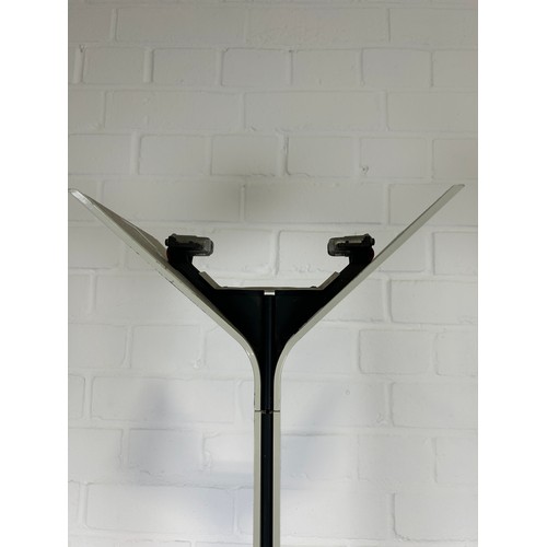 491D - A PAIR OF MID CENTURY DESIGN INDUSTRIAL LIGHTS, 

195cm H each.