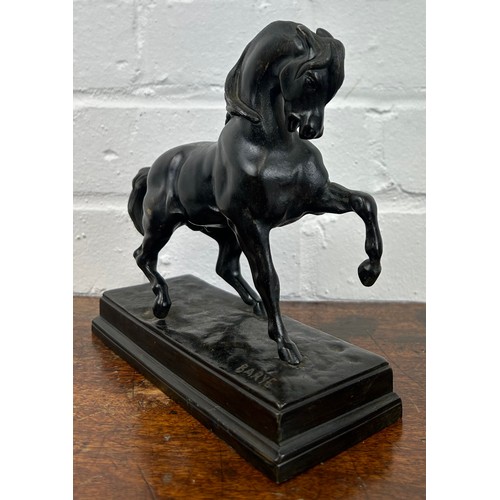 441A - AFTER ANTOINE-LOUIS BARYE (FRENCH 1795-1875): A BRONZE SCULPTURE 'CHEVAL A LA TURC', 

18cm x 18cm x... 