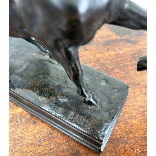 441A - AFTER ANTOINE-LOUIS BARYE (FRENCH 1795-1875): A BRONZE SCULPTURE 'CHEVAL A LA TURC', 

18cm x 18cm x... 