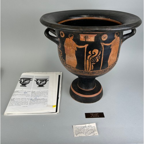 5 - AN APULIAN POTTERY BELL KRATER ATTRIBUTED TO THE BARLETTA PAINTER CIRCA 4TH CENTURY BC, 

37.8cm H x... 