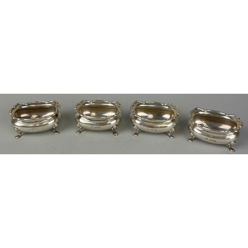 128 - A SET OF FOUR SILVER SALT CELLARS, 

Weight: 194gms