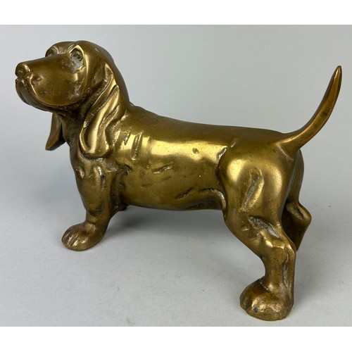 233 - A BRONZE SCULPTURE OF A DOG, 

19cm x 13cm