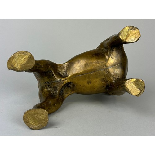 235 - A BRONZE SCULPTURE OF A BULLDOG, 

23cm x 15cm