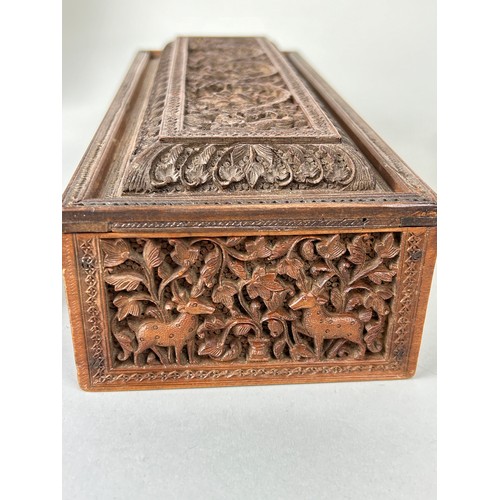 213 - TWO SRI LANKAN WOODEN BOXES, 

Largest 30cm x 11cm x 8cm