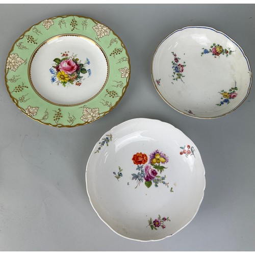 218 - THREE CERAMIC PLATES TO INCLUDE MEISSEN, SEVRES AND ROYAL CROWN DERBY, 

Meissen and Sevres plates, ... 