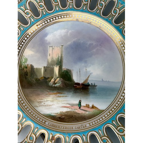 227 - A PAIR OF COPELAND PLATES DEPICTING CARRICKFERGUS CASTLE AND BLACKROCK CASTLE,

22cm D each.