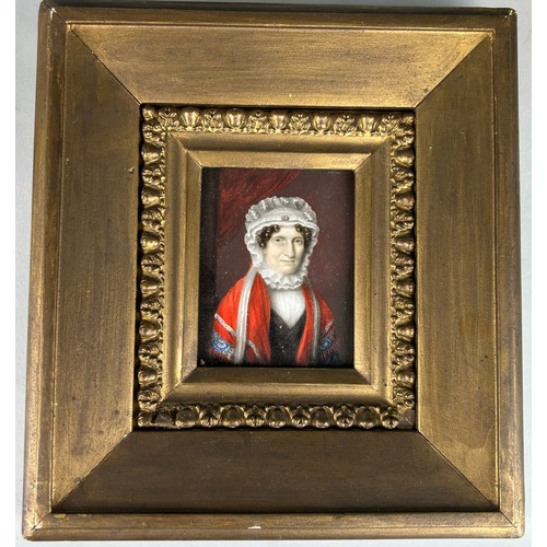 301 - A 19TH CENTURY MINIATURE PAINTING ON IVORY, 

8.5cm x 7cm 

Ivory license required.

Framed 22cm x 2... 