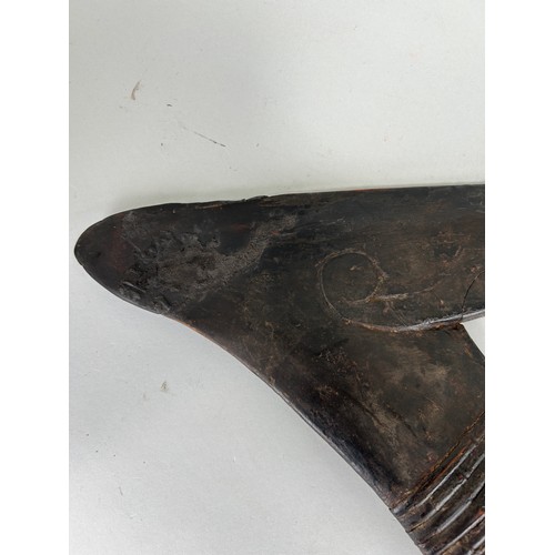 193 - TWO PAPUA NEW GUINEA AXES, 

One from Masim region, the other from highlands. 

Largest 60cm x 48cm