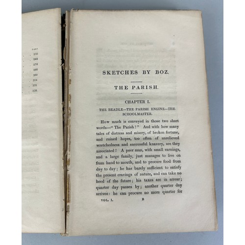 434 - CHARLES DICKENS: FIRST EDITION IN TWO VOLUMES 'SKETCHES BY 'BOZ' PUBLISHED BY JOHN MACRONE, 

ILLUST... 