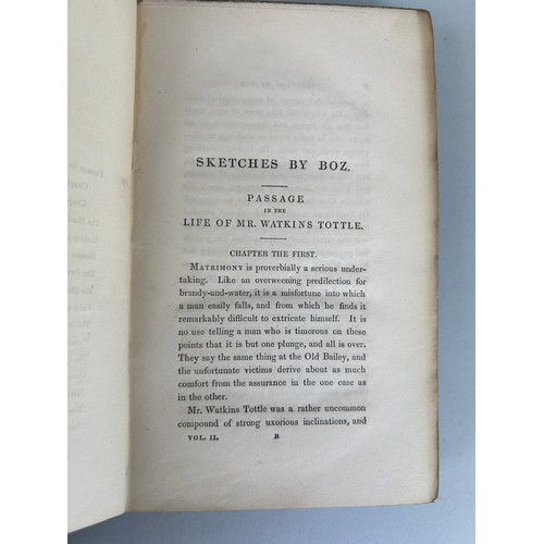 434 - CHARLES DICKENS: FIRST EDITION IN TWO VOLUMES 'SKETCHES BY 'BOZ' PUBLISHED BY JOHN MACRONE, 

ILLUST... 