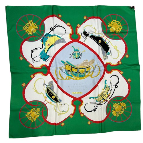 230 - AN HERMES SILK SCARF 'SPRINGS', 

In original box, with Hermes bag. 

88cm D