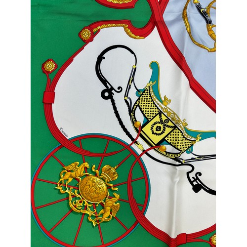 230 - AN HERMES SILK SCARF 'SPRINGS', 

In original box, with Hermes bag. 

88cm D