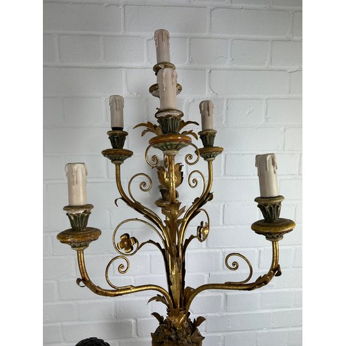 494 - A VENETIAN BLACKAMOOR CANDELABRA, 

176cm H 

Arm in need of repair.