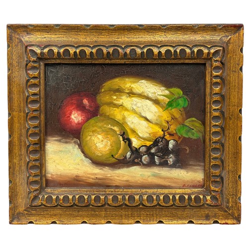 317 - AMERICAN SCHOOL: AN OIL ON CANVAS STILL LIFE PAINTING SIGNED 'D. FERRANTE' TO VERSO

24cm x 19cm 

F... 