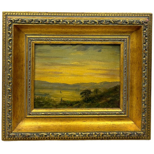 326 - AN OIL ON BOARD PAINTING DEPICTING A LANDSCAPE SCENE, 

19cm x 14cm 

Framed 32cm x 28cm