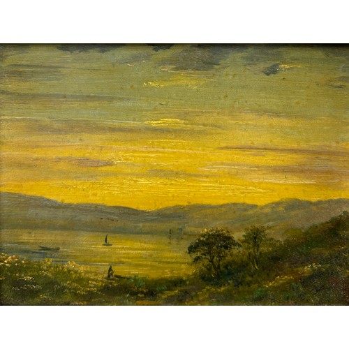 326 - AN OIL ON BOARD PAINTING DEPICTING A LANDSCAPE SCENE, 

19cm x 14cm 

Framed 32cm x 28cm