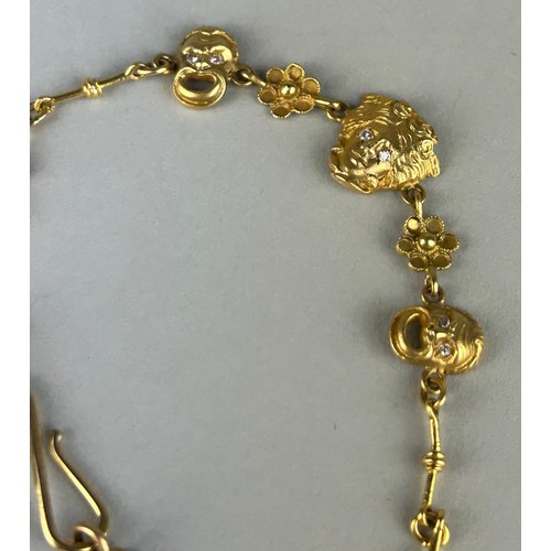 175 - AN 18CT LADIES BRACELET IN THE MANNER OF GIANNI VERSACE,

Weight: 7.2gms