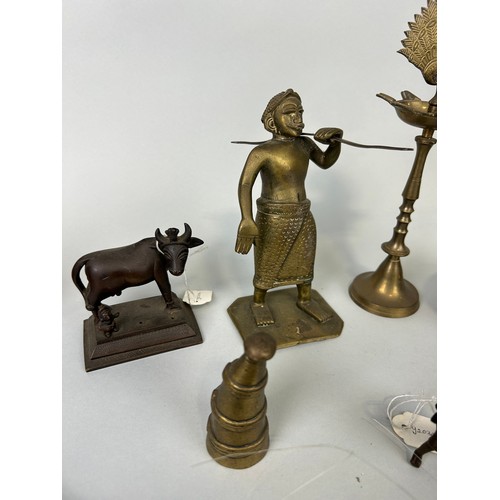 81 - A COLLECTION OF INDIAN METAL FIGURES, CHINESE FIGURES AND OTHERS (QTY)