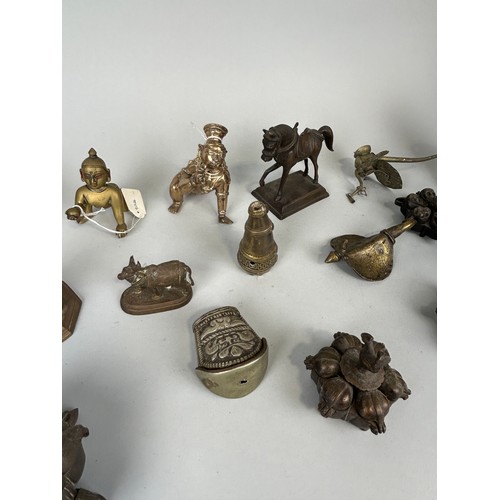 238 - A COLLECTION OF CHINESE, INDIAN AND SOUTHEAST ASIAN BRONZE AND BRASS FIGURES, 

Figures, deities, sp... 