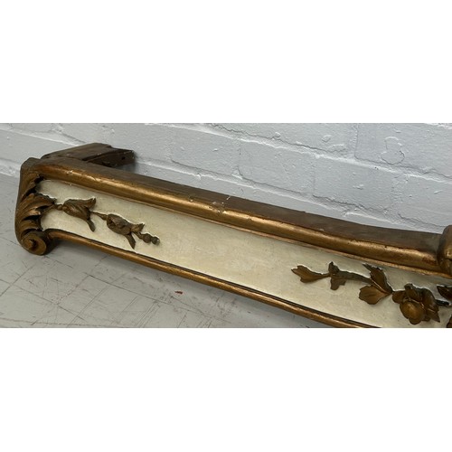 208 - A 19TH CENTURY ROCOCCO CARVED GILT WOOD PELMET, 

170cm x 35cm x 9cm