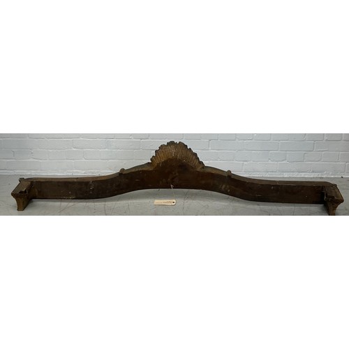 208 - A 19TH CENTURY ROCOCCO CARVED GILT WOOD PELMET, 

170cm x 35cm x 9cm