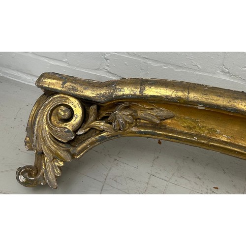 209 - A 19TH CENTURY ROCOCCO CARVED GILT WOOD PELMET, 

170cm x 40cm x 8cm