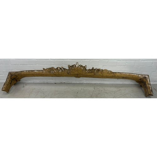 209 - A 19TH CENTURY ROCOCCO CARVED GILT WOOD PELMET, 

170cm x 40cm x 8cm