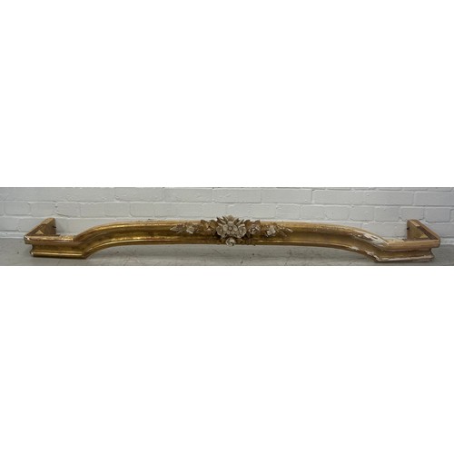 210 - A CARVED WOODEN PELMET, 

172cm L x 23cm x 8cm