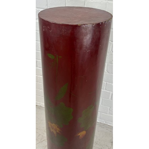 444 - A JAPANESE LACQUERED PEDESTAL STAND OR JARDINIERE STAND,

90cm x 30cm