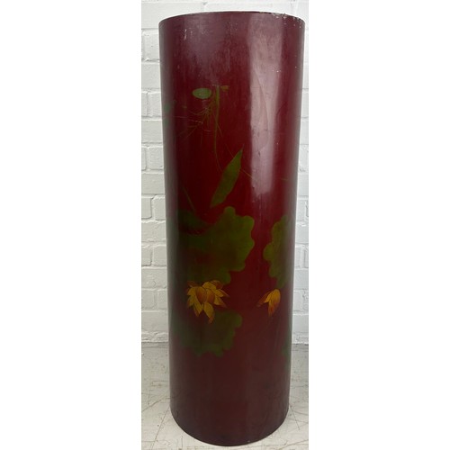 444 - A JAPANESE LACQUERED PEDESTAL STAND OR JARDINIERE STAND,

90cm x 30cm