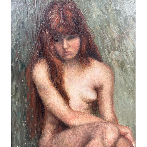 295 - AN OIL ON CANVAS PAINTING DEPICTING A NUDE LADY, 

31cm x 26cm 

Mounted in a frame

42cm x 37cm