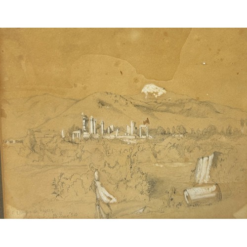 372 - A WATERCOLOUR PAINTING ON PAPER DEPICTING ASIA MINOR,

Dated 15th June '50.

20.5cm x 17.5cm 

Mount... 