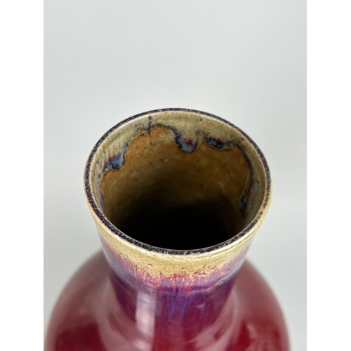 51 - A CHINESE SANG DE BOEUF VASE, 

34cm x 18cm