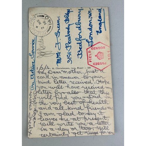 201 - A RARE COLLECTION OF POSTCARDS FROM A BRITISH SOLDIER IN FRANCE DURING WW1 TO HIS MOTHER, 

Housed i... 