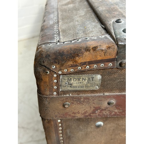 18 - A 19TH CENTURY FRENCH MALLES MOYNAT DOMED TOP TRUNK BELONGING TO THE FAMED MUNTHE FAMILY, FROM SOUTH... 