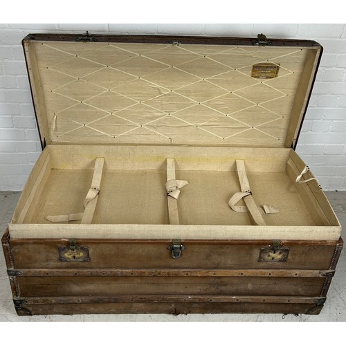 18 - A 19TH CENTURY FRENCH MALLES MOYNAT DOMED TOP TRUNK BELONGING TO THE FAMED MUNTHE FAMILY, FROM SOUTH... 