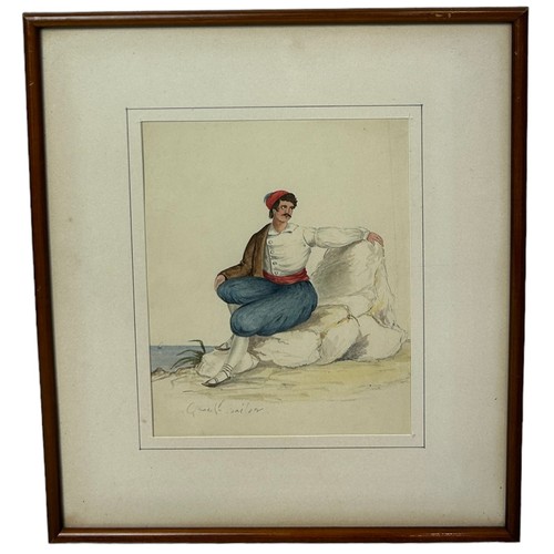 335 - AN EARLY 19TH CENTURY TOPOGRAPHICAL CONTINENTAL OR BRITISH WATERCOLOUR PAINTING AND DRAWING ON PAPER... 