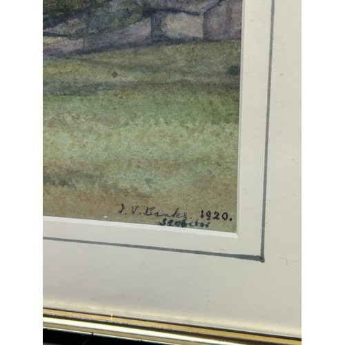 348 - ISOBEL VIOLET BANKS: AN EARLY 20TH CENTURY WATERCOLOUR PAINTING ON PAPER DEPICTING VINEYARDS ON THE ... 