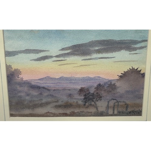 348 - ISOBEL VIOLET BANKS: AN EARLY 20TH CENTURY WATERCOLOUR PAINTING ON PAPER DEPICTING VINEYARDS ON THE ... 